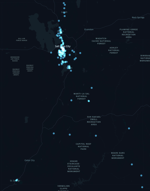 UTFC FY23_ServiceLocations_Map_FromUDAMReport
