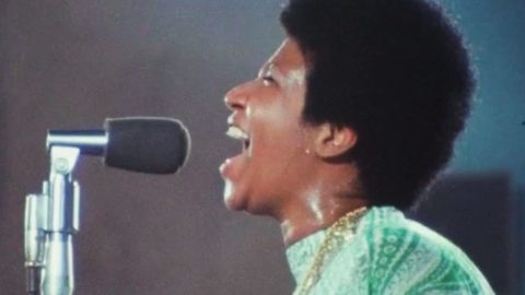 Singer Aretha Franklin in a still from the documentary Amazing Grace.